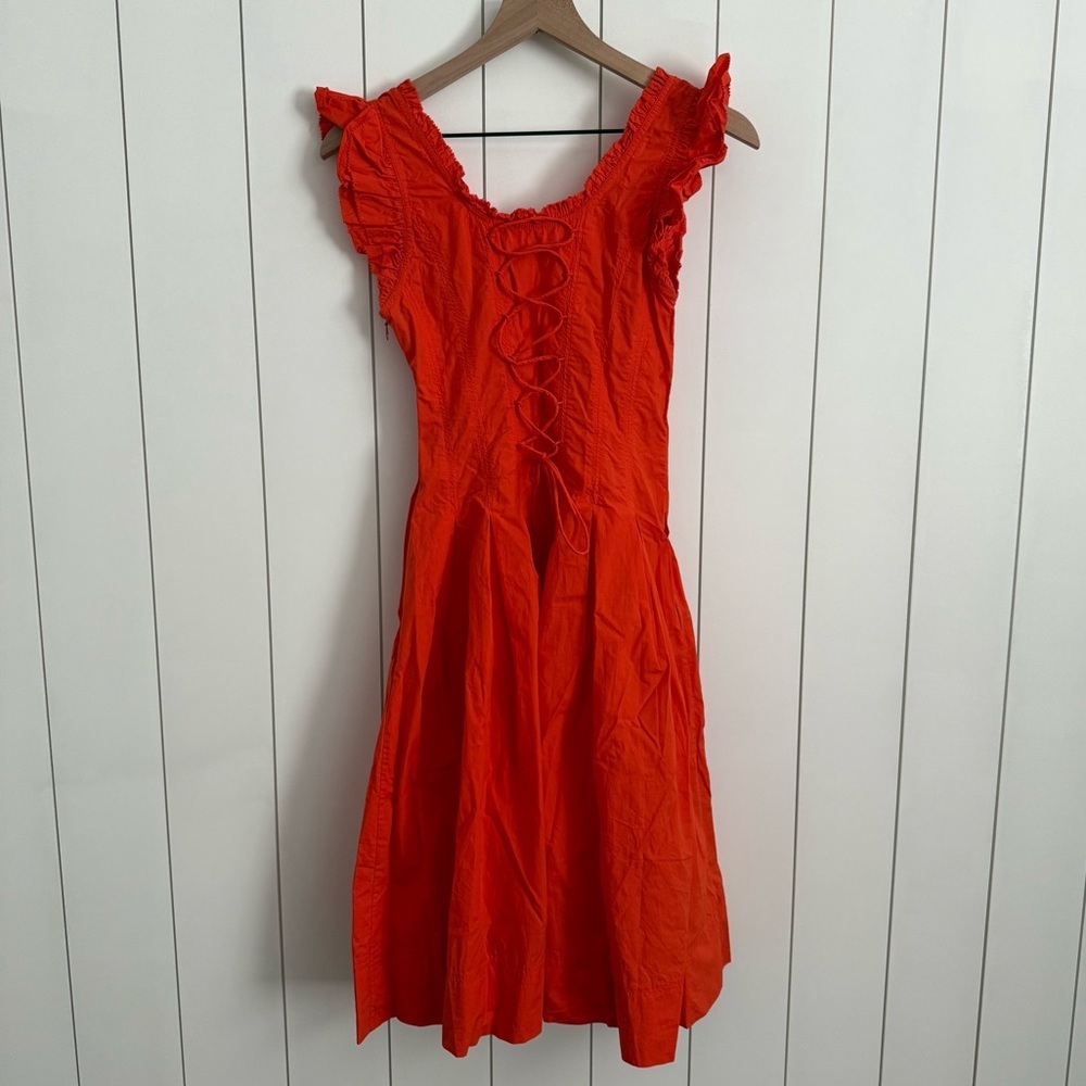 Ulla Johnson Ruffle Sleeve Corset Midi Dress - Picture 4 of 4